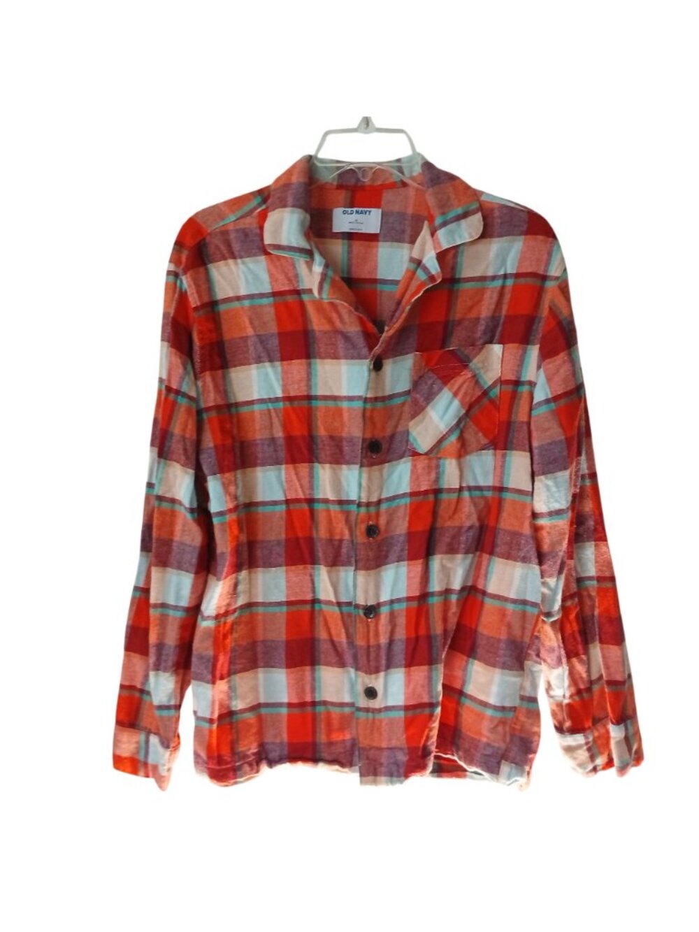 Old Navy Mens Medium Plaid Flannel Pajama Set Long Sleeve Pockets #H-24 - Picture 3 of 15